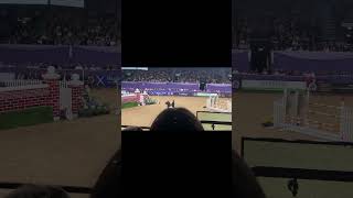 Rachel Proudley and Petifour clearing the 210 meter puissance at HOYS horse fyp [upl. by Myrvyn570]