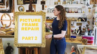 Antique picture frame restoration part 2 [upl. by Ahsetel215]