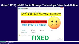 Intel VMD Controller Rapid Storage Technology Driver Installation [upl. by Vladamar]