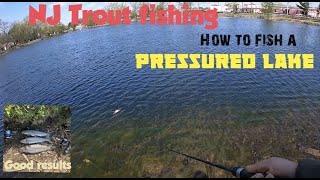 Trout fishing a pressured Lake in New Jersey Good results Spring season [upl. by Leodora872]