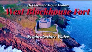 Cinematic 4K Drone Footage West Blockhouse Fort Pembrokeshire Wales [upl. by Aziar556]