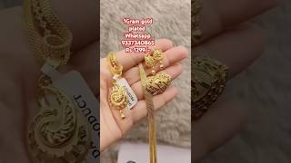 1gm gold chain and earrings and ring design chainplate longchain earrings ring goldchain new [upl. by Fagaly225]