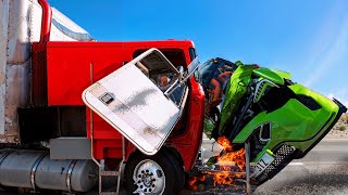 TRUCK and CAR Crashes 06💥Unable to Stop the Crazy Truck Chain Reaction Accident  BeamNGDrive [upl. by Reichert]