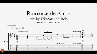 Romance de Amour arr by Dilermando Reis  Guitar Tutorial  TAB [upl. by Rushing953]