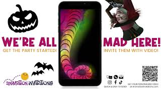 Mad Hatter Halloween Party Invite  CUSTOMIZE THIS VIDEO INVITE [upl. by Odnomra]