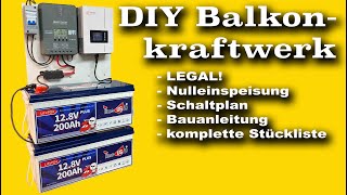 ☀️ DIY Solaranlage mit 5kWh Speicher  Schaltplan Stückliste  michaswerkstatt [upl. by Jerz]