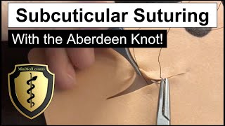 SUTURE Tutorial Subcuticular Continuous Suture with Aberdeen Knot  HD Demo [upl. by Rebma]