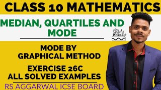 Class 10 mathsmedianquartile and mode ex 26csolved examplesmode by graphical methodrs aggarwal [upl. by Kathye570]