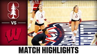 Stanford vs Wisconsin Match Highlights  2024 ACC Volleyball [upl. by Eelloh]