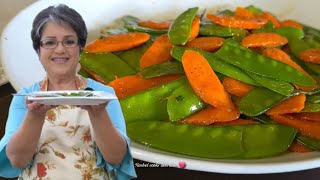 Honey Glazed Snow Peas and Carrots  Perfect Side Dish ❤️ [upl. by Zingale]