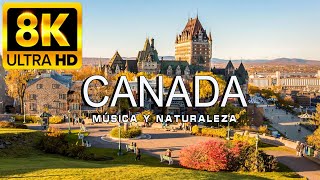 VOLANDO SOBRE CANADA 8K  Increíble paisaje natural hermoso con música relajante VÍDEO 8K ULTRA HD [upl. by Burkhard]