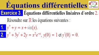 Equations différentielles linéaires dordre 2 exercice corrigé [upl. by Nibas]