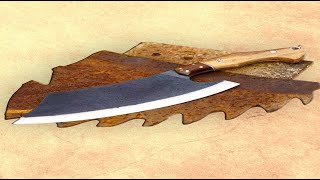 Making a Large Kitchen Knife from an Old Saw Blade [upl. by Atinav77]