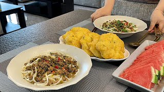 Minced meat rice noodles super favorite scallion pancakes [upl. by Ruthven699]