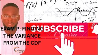 Sta203FINDING THE VARIANCE OF A RANDOM VARIABLE GIVEN THE CDFX22X22 NOT X22X12 [upl. by Nivad]