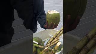 Every city needs to have access to fresh coconut water and sugar cane 😍😍😍 freshcoconutwater [upl. by Mendoza]