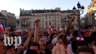 Jubilant fans celebrate Frances advancement to World Cup final [upl. by Anahcar]