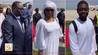 inauguration Aéroport de saint louis président Macky sall s’affiche avec la 1ere dame et son fils [upl. by Harberd676]