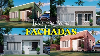 Ideas para decorar fachadas  Fachadas de 6 metros de frente [upl. by Leipzig]