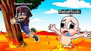 BEBE NOOB ESCAPA LAVA sube cada 10 SEGUNDOS 🔥😱🔥😱 ¿SOBREVIVIRA en MINECRAFT [upl. by Athelstan405]