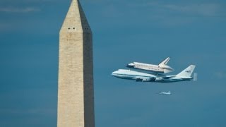 Space shuttle Discoverys final flight over DC [upl. by Ricoriki]