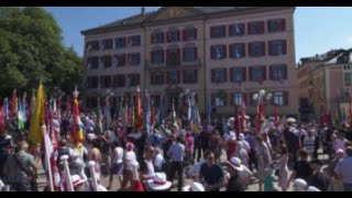 Bicentenaire Valais Ambiance générale à Sion le 8 août 2015 [upl. by Rusert]