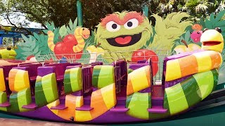 Slimeys Slider Full POV Ride at Sesame Street in SeaWorld Orlando Pet of Oscar The Grouch [upl. by Preciosa]