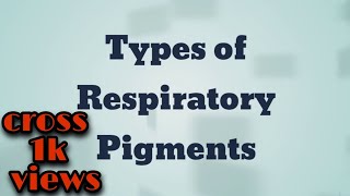 Types of Respiratory Pigments [upl. by Nennerb156]