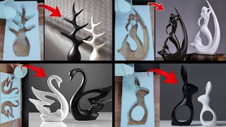 4 Easy White Cement craft ideas  Home Decoration  showpiece [upl. by Rihat]