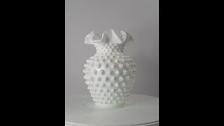 Vintage Fenton Milk Glass Hobnail Vase Pattern 3656Vase 1960s [upl. by Scibert477]