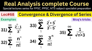 Convergent and divergent series examples lec68 mathematics ppscfpsc nts maths video csirnet [upl. by Lucia]