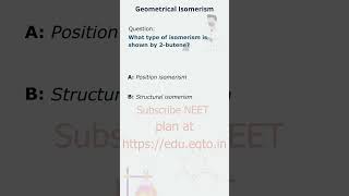 NEET Chemistry hydrocarbons  Geometrical Isomerism in 2Butene [upl. by Alisander923]