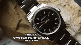 Rolex Oyster Perpetual Ref 77080 31 mm Steel Automatic w Papers 2000 [upl. by Ahcsropal284]