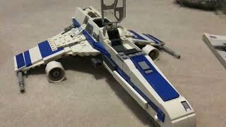 Showing off Lego Star Wars e wing Lego set name on the description below [upl. by Bounds]