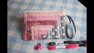 Como Hacer Una Cosmetiquera Patchwork  Tutorial  Easy Patchwork Pouch [upl. by Kirtley]