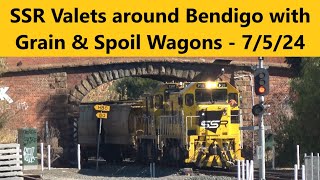 SSR Valets around Bendigo with Grain amp Spoil Wagons  7th May 2024 [upl. by Avilys611]