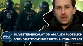 BERLIN SilvesterEskalation am Alexanderplatz 500 Personen gehen mit Böllern aufeinander los [upl. by Esilrahc8]