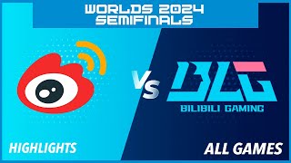 WBG vs BLG Highlights ALL GAMES  Worlds 2024 Semifinals  Weibo Gaming vs Bilibili Gaming [upl. by Ennaeed640]