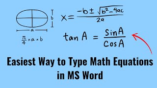 Easiest Way to Type Math Equations in MS Word [upl. by Freyah890]