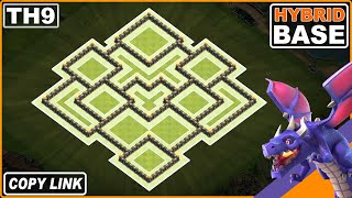 NEW BEST TH9 HYBRIDTROPHY Base 2024 COPY LINK  Town Hall 9 TH9 Base Design – Clash of Clans [upl. by Valery426]