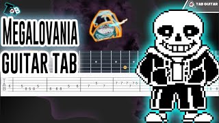 Undertale  Megalovania Guitar Tab Tutorial [upl. by Lizzy]