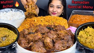 2 KILO SPICY MUTTON KA ACHAR MUTTON KEEMA SPICY MUGLAI CHICKEN HYDERABADI BIRYANI amp MAKHANA RAITA [upl. by Yliram]