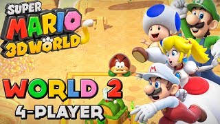 Super Mario 3D World  World 2 4Player [upl. by Jillian267]