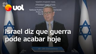 Israel diz que guerra pode acabar hoje se ‘duas condições’ forem atendidas [upl. by Holmann]