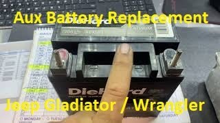 AUX Battery Replacement on the Jeep GladiatorWrangler [upl. by Nagoh702]