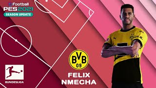 F NMECHA facestats Borussia Dortmund How to create in PES 2021 [upl. by Sokram]