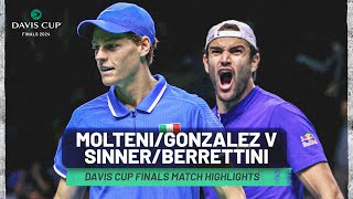 Andres Molteni amp Maximo Gonzalez v Jannik Sinner amp Matteo Berrettini Highlights  Davis Cup 2024 [upl. by Othilie237]