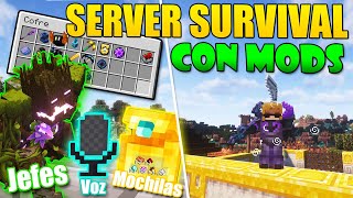 🔥 SERVER SURVIVAL CON MODS PARA MINECRAFT 1201 NO PREMIUM  SERVIDOR tipo QSMP  KARMALAND [upl. by Oicneserc]