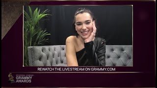 Dua Lipa  Announcing 63rd GRAMMYs Nominees 20201124 [upl. by Anastasie]