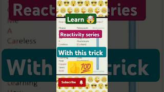 Learn reactivity series with this trick is really very benefit 👍🤯 viral 🐱shorts [upl. by Antoine]